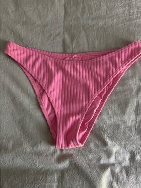 Billabong Ribbed Pink Bikini Bottoms, Large